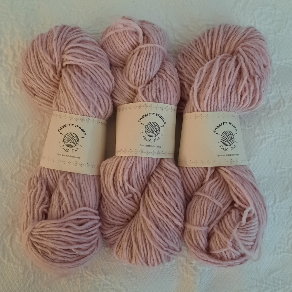 CONSITT WOOLS 3 Soft Spun 100% Lambswool Yarn Spun, Dyed, Milled in CANADA